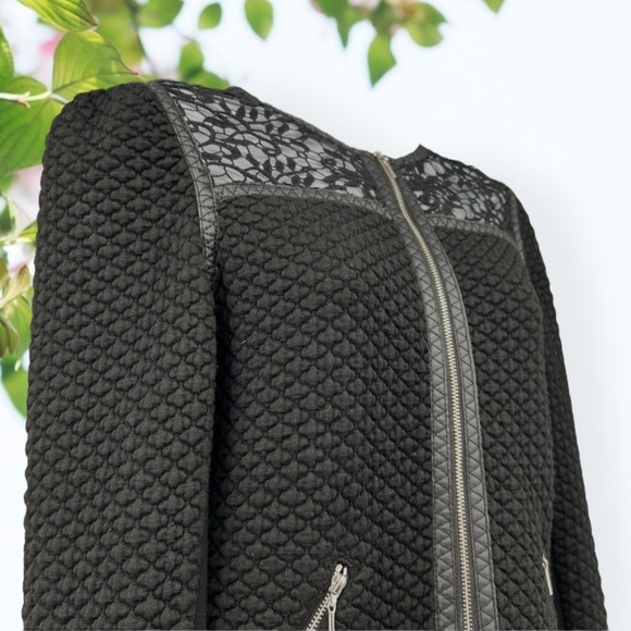 REBECCA Taylor Quilted Lace-Panel Jacket - Picture 5 of 6